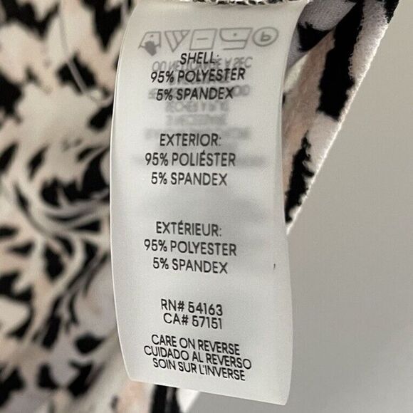 CALVIN KLEIN Sleeveless Top Women XS NEW Ivory-Pink Print Hardware-Detail Career - Picture 6 of 8